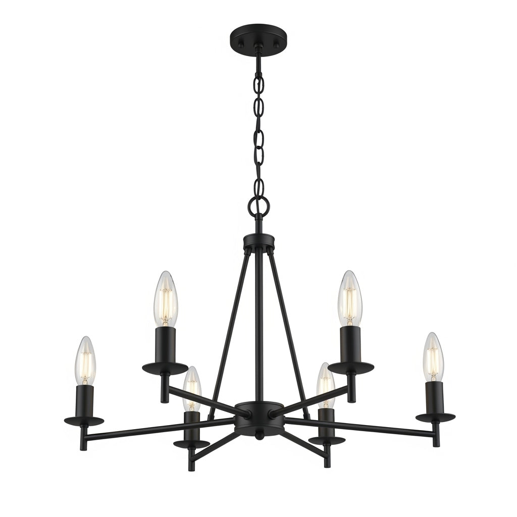 Matte black chandelier