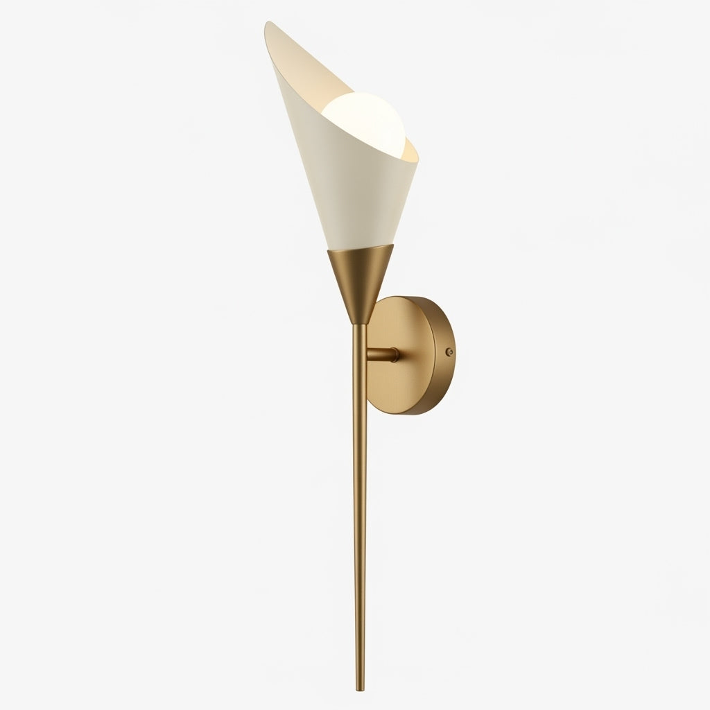 Single Light Wall Lamp Vintage Gold Foil