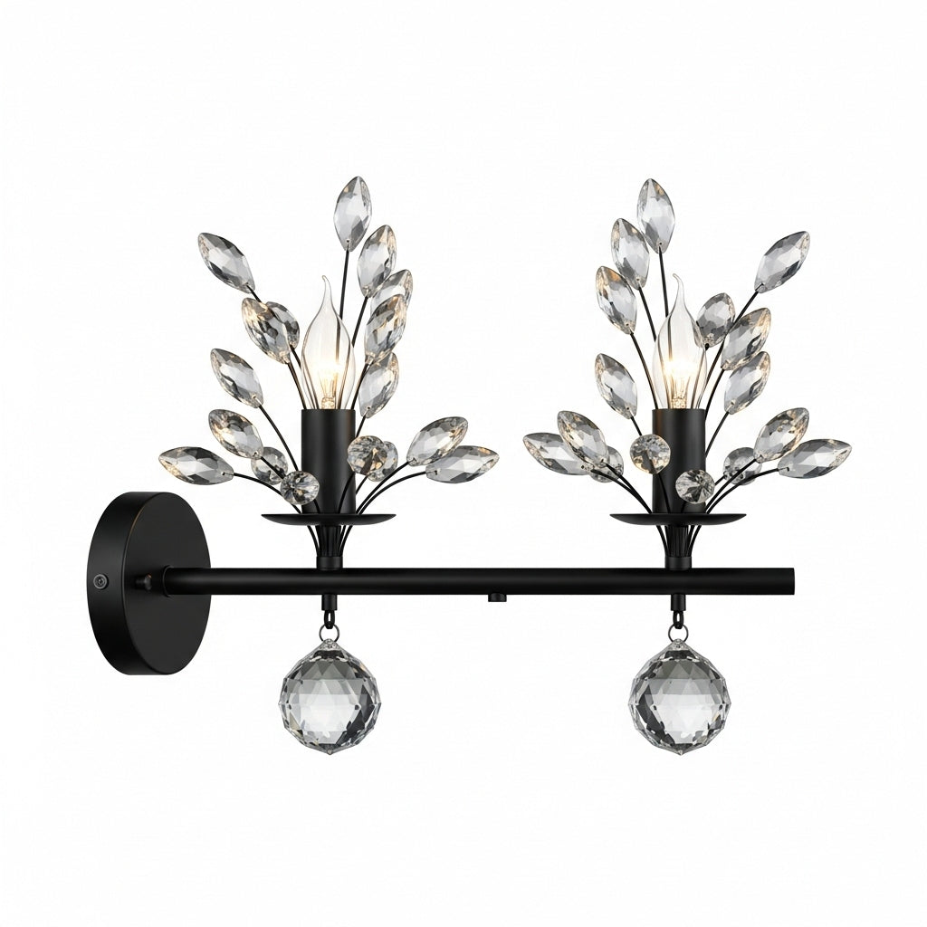 Bathroom cabinet crystal double lamp
