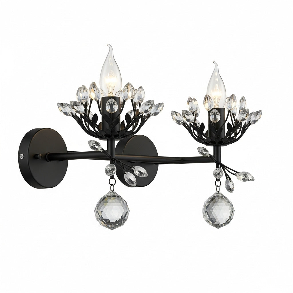 Bathroom cabinet crystal double lamp
