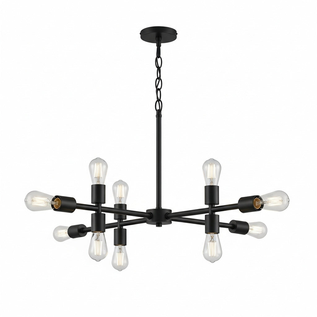 Matte black chandelier