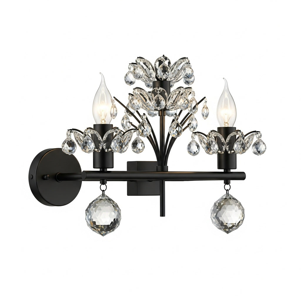 Bathroom cabinet crystal double lamp