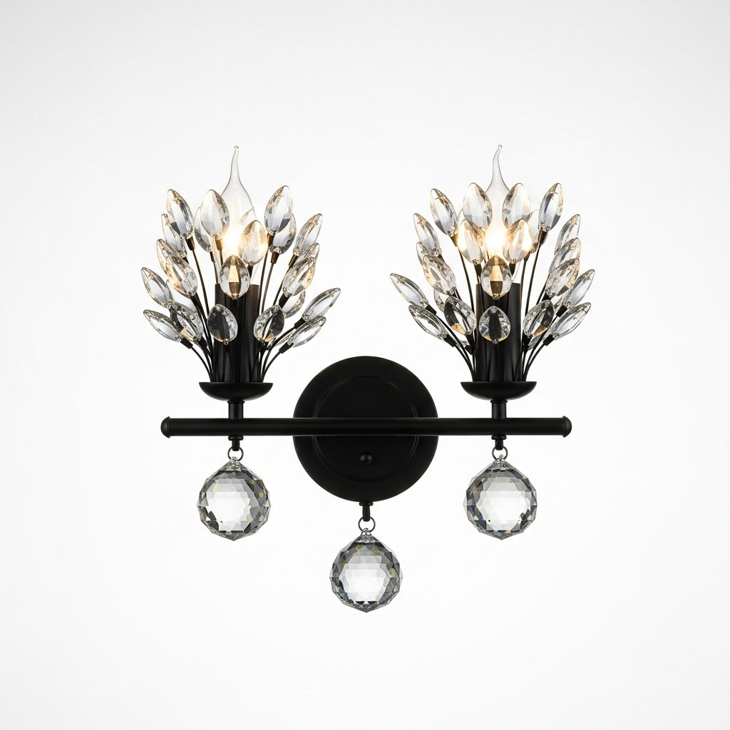 Bathroom cabinet crystal double lamp