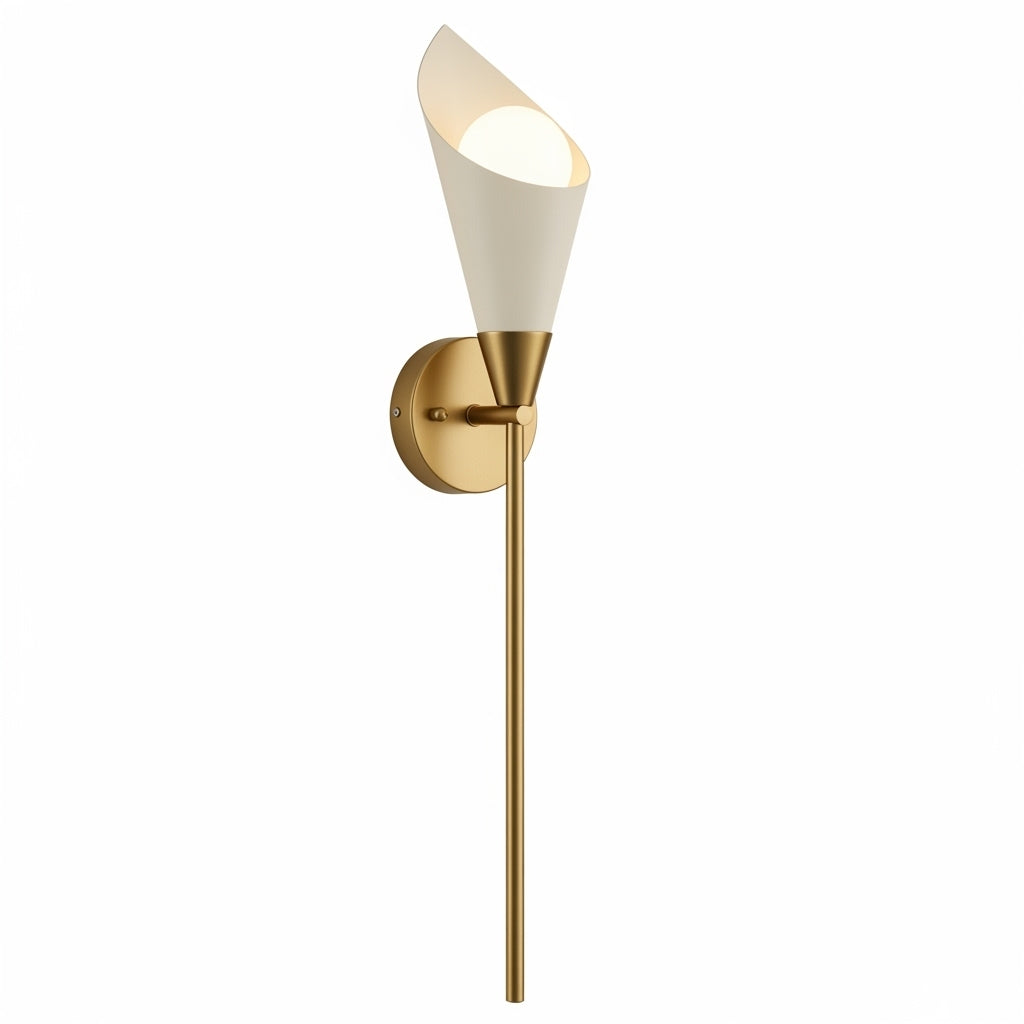 Single Light Wall Lamp Vintage Gold Foil
