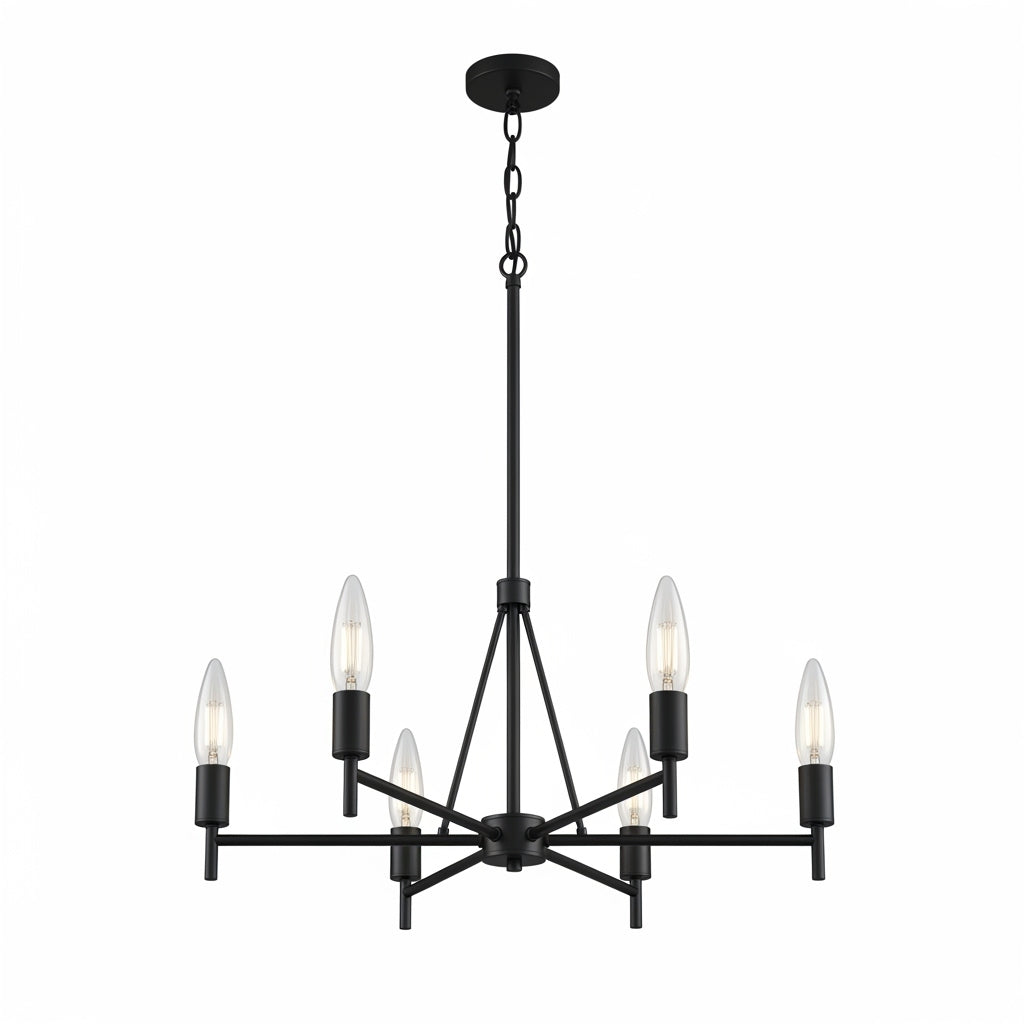 Matte black chandelier